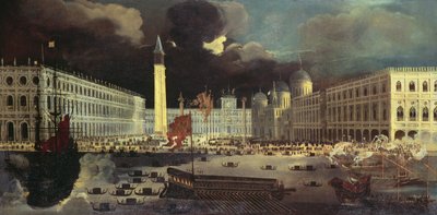 An Imaginary View of San Marco from the Bacino on Ascension Day by Francois de Nome